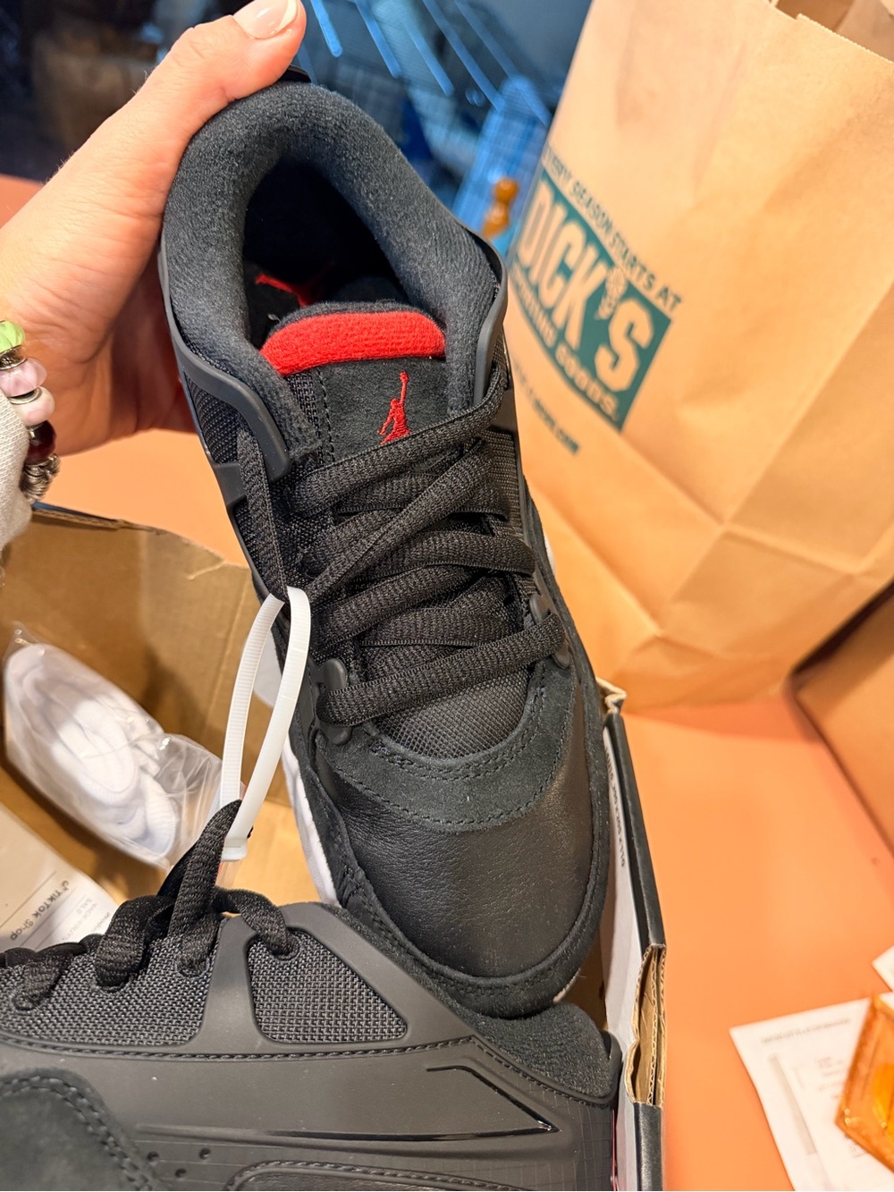 Jordan Men's Black and Red Athletic Basketball Shoes